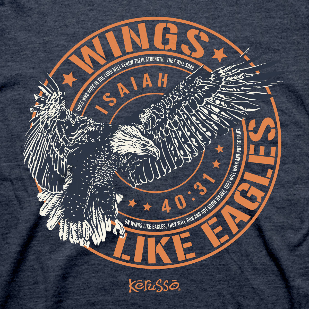 Kerusso Christian T-Shirt Wings Like Eagles Crest