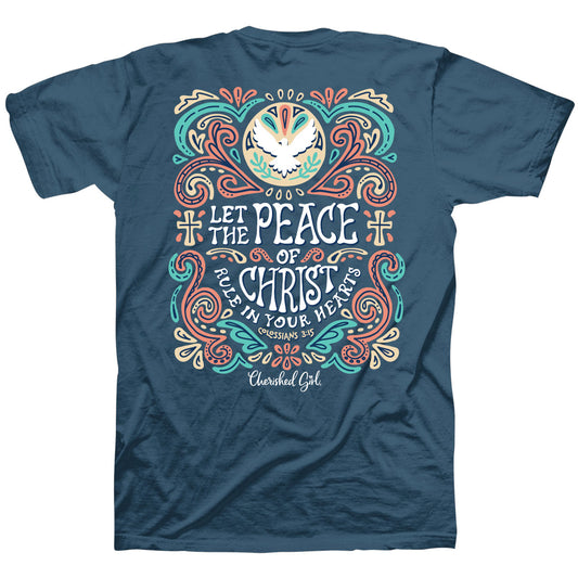 Cherished Girl Womens T-Shirt Peace Of Christ