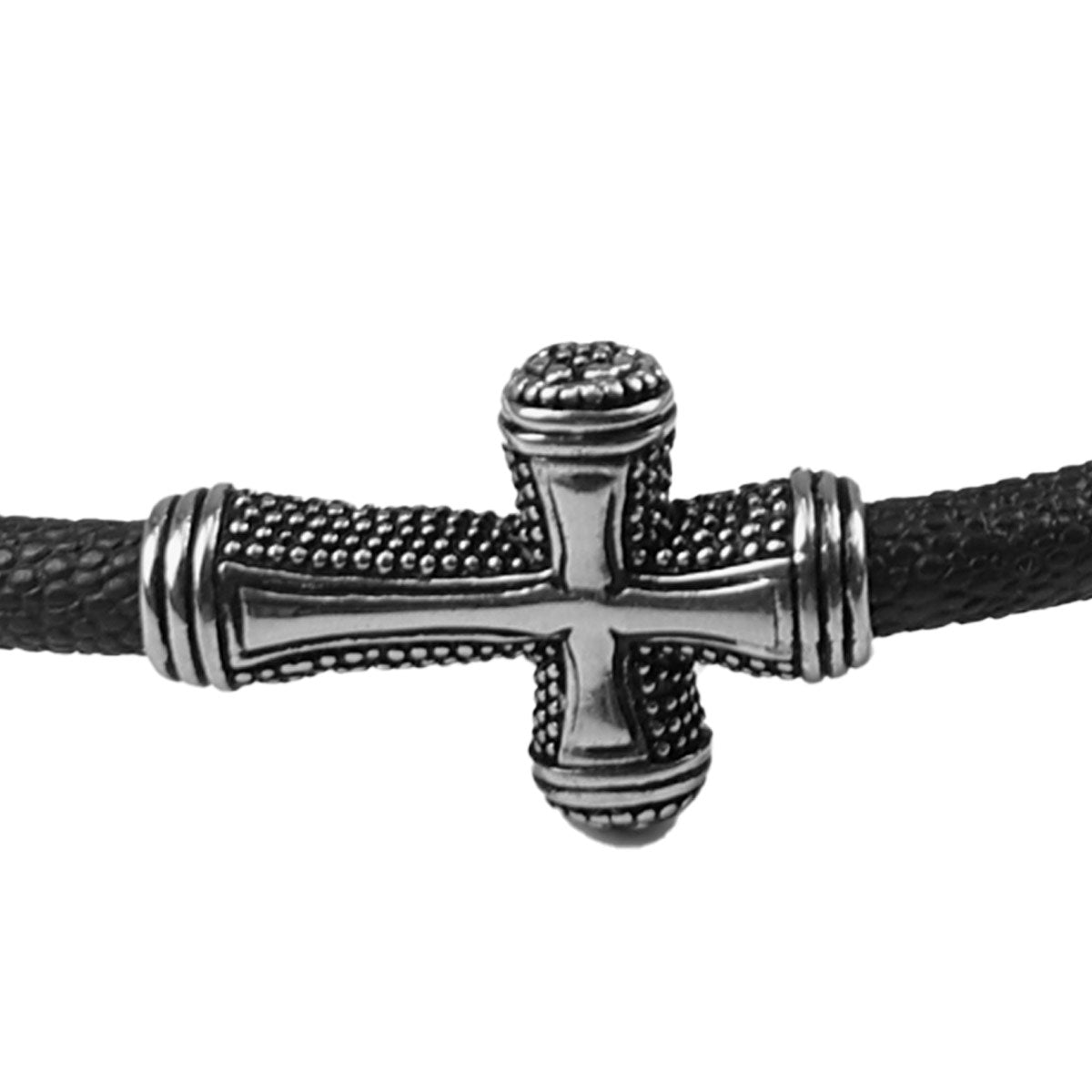 Kerusso Mens Bracelet Textured Cross