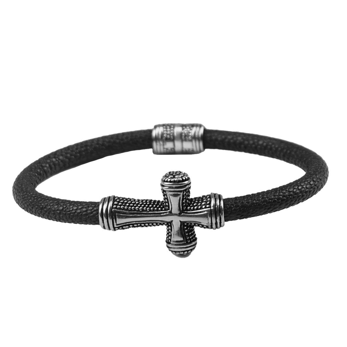 Kerusso Mens Bracelet Textured Cross