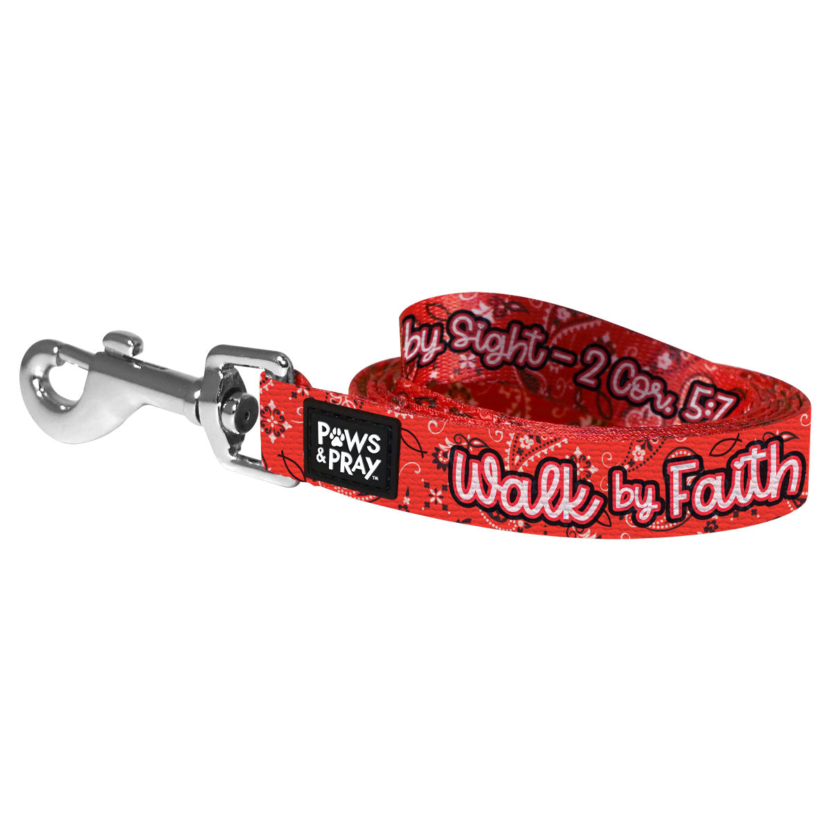 Paws & Pray Walk By Faith Bandana Pet Leash