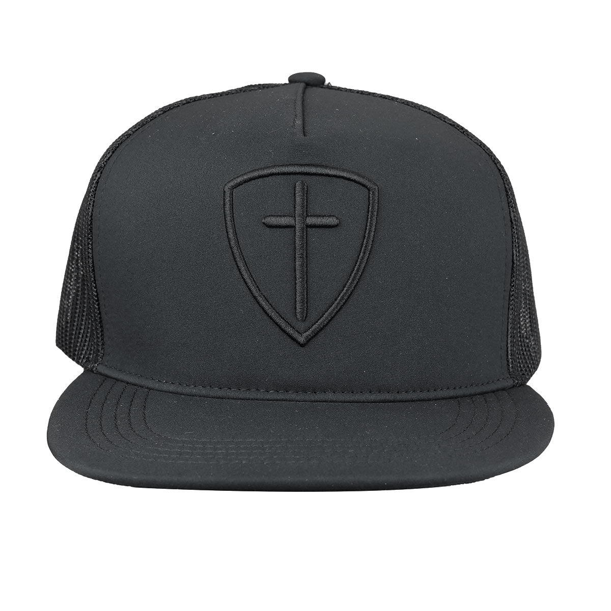 Kerusso Mens Cap Black Cross And Shield